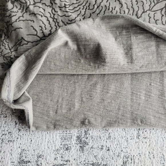 Gray Cotton Raw Edge PEEL Tank Top w Sheep and Guitar Player screen print Design - Picture 10 of 12